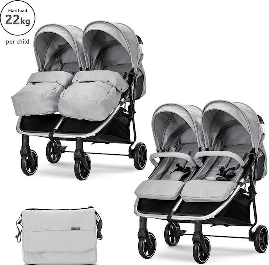 Lorelli Duo Doppelter Kinderwagen Geeignet fr Neugeborene Gray 12kg  10021542506 | Skroutz Germany