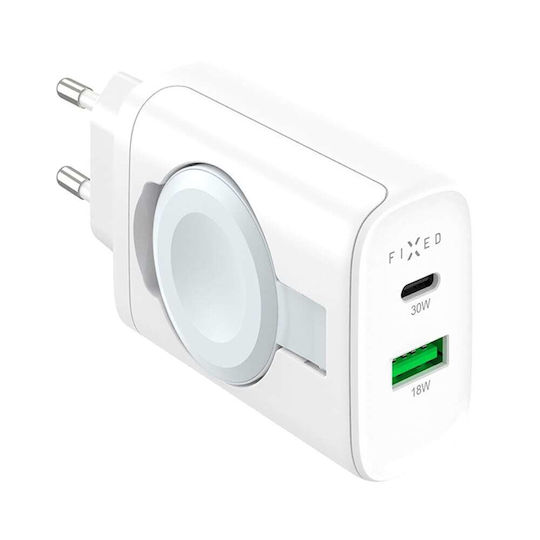 Fixed Charger Without Cable GaN with 2 USB-A Ports 33W Power Delivery Whites