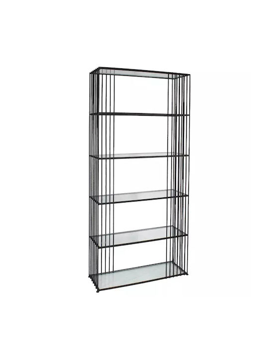 Floor Black Bookcase 80.5x27x179cm