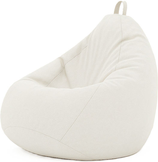 Vielseitiges Pouf Birne Wasserdicht Canvas Rauchweiß 70x70x80cm
