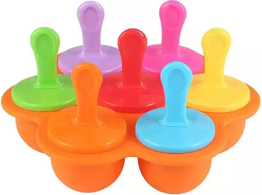 Silikon Eiskremform 7er Plätze Orange