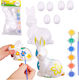 Easter Set Styrofoam Eggs 6pcs Bunny Figurine P...