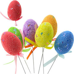 Easter Eggs On Wire Stem Colorful Notes Ribbon ...