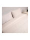 Viopros Super-Doppel Bettlaken mit Gummibettlaken 160x200+25cm Ecru