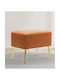 Leather Stool for Living Room with Gold Legs Modern Design