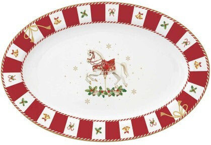 Marva Weihnachtliche Teller Porzellan L35xB23.5cm.