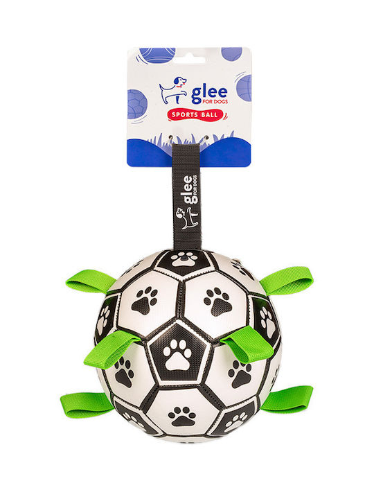 Παιχνίδι Σκύλου Glee Soccer Ball Λευκο Μαύρο Large 18x18cm