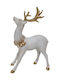 Lianos Lianos Polyresin Decorative White-Gold Deer 27.5 H Cm