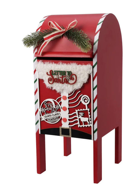 Figurină De Crăciun Din Lemn Cutia Poștală Roșie Înălțime 30cm Xmas Mailbox