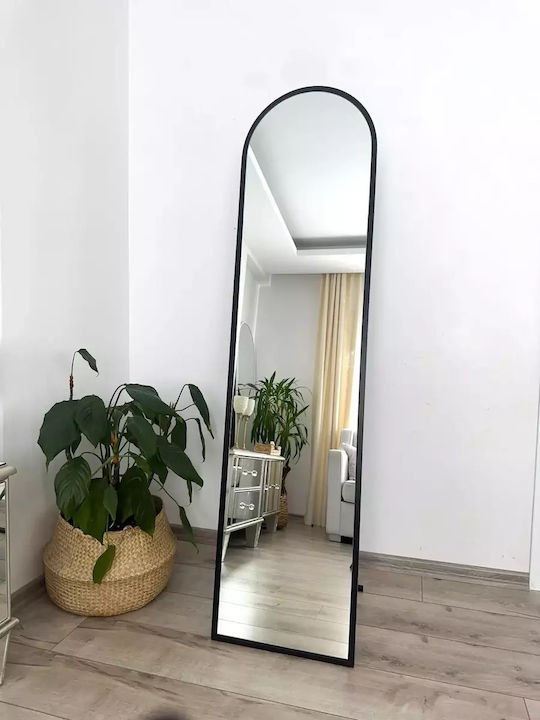 SteweHome Καθρέπτης Τοξωτός με Μαύρο Μεταλλικό Πλαίσιο 160x40cm