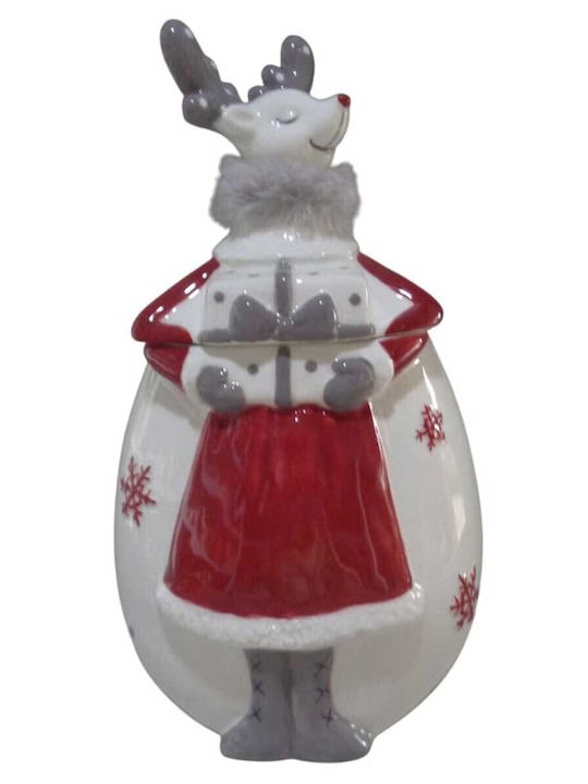 Marva Reindeer Fur Container Lid 13.9x13.9x23.5 Ceramic Marva 5203116260107
