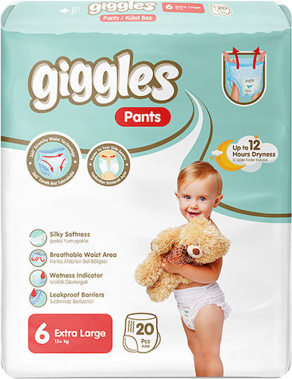 Giggles & Co. Πάνες Βρακάκι Pants Premium No. 6 για 15+kg 20τμχ