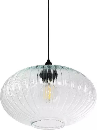 GloboStar Pera Висящо Осветително Тяло Прозрачен с кристали за Цокъл E27 30x30x22см.