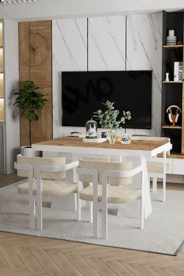 Tokyo Chairs and Table 80x120 – Dining Room Furniture Set for 4 People
