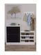 Two-Door Shoe Organizer Shelves and Hanger – Black 120x30x83cm