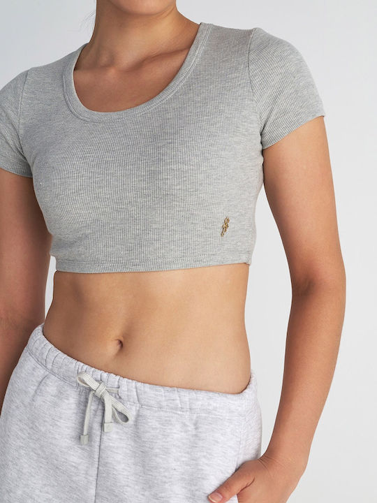 SugarFree Γυναικείο Crop Top Βαμβακερό Κοντομάν...