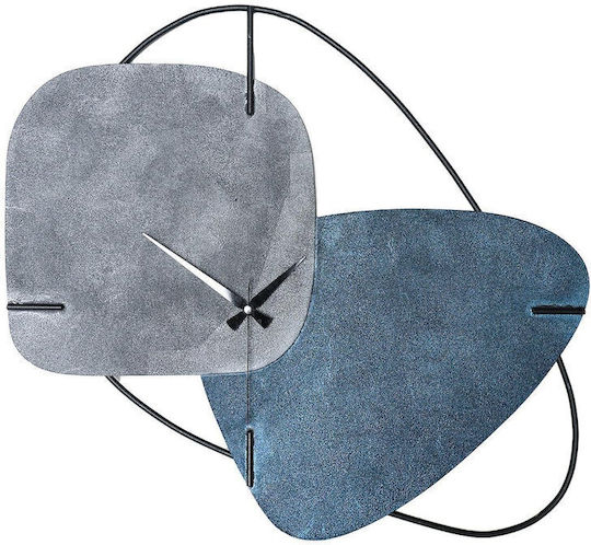 Brazil Handmade Metallic Wall Clock Blue Gray 58x55cm