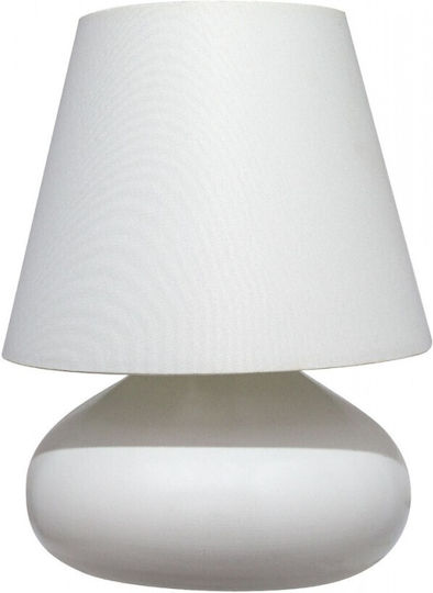 SteweHome Tischlampe Weißer Sockel Weißes Hut 60x50x60 cm