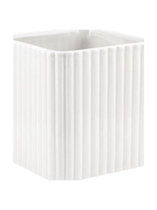 Fankon Flowers Planter Ceramic White 10.5x10.5x10.5cm.