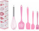 Pandaboo Silicone Cooking Utensil Set Pink 5pcs