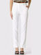 Damen Stoff Hose Push-up White