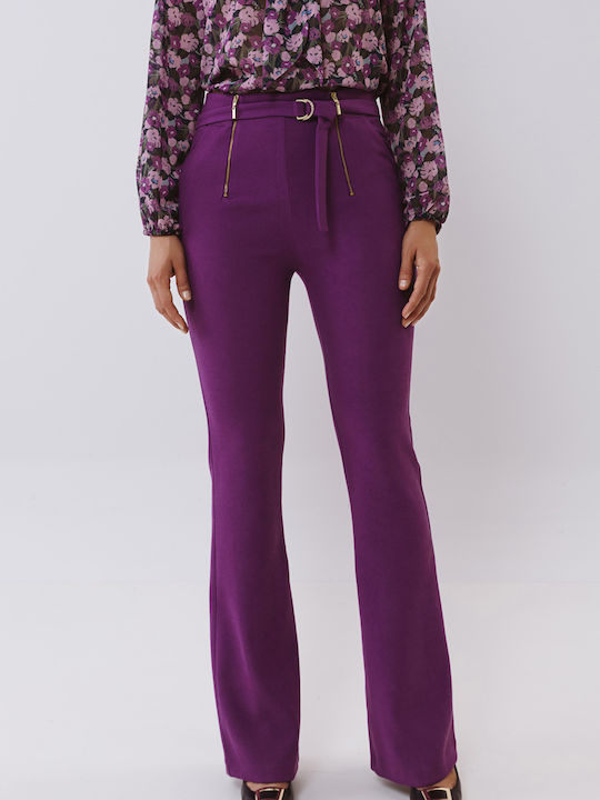 Chrisper Damen Stoff Hose Schlag Purple