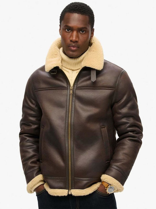 Aviator Lederjacke Jacke Brown