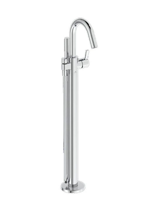 Μπαταρία Μπανιέρας Δαπέδου Ideal Standard Joy Bd461aa Ασημί Χρωμέ Γυαλιστερό