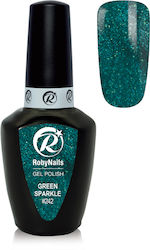 Roby Nails Gel Nail Polish Green Sparkle 8ml 8ml