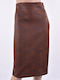 Leather Skirt Brown