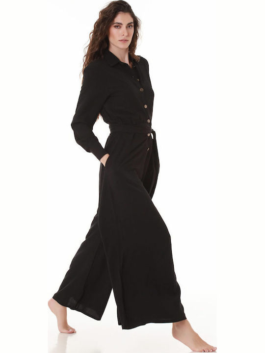 Women's Long-sleeved One-piece Suit Black