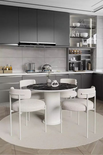 Set Trapezarie 90x90 Scaune Teddy Cu Strălucire Metalică