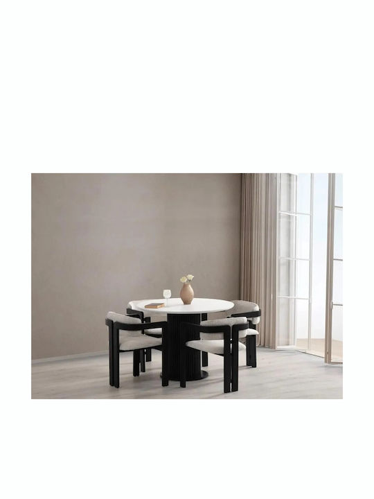 Masă De Dining 4 Scaune Design Modern 90x90cm