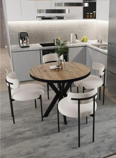 SteweHome Esszimmermöbel-Set Rund 90x90 4 Stühle