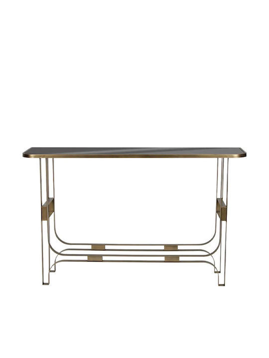 Console Table Metal with Glass Surface Gold L120xW32xH75cm