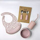 Pandaboo Feeding Set made of Silicone Pink 5pcs