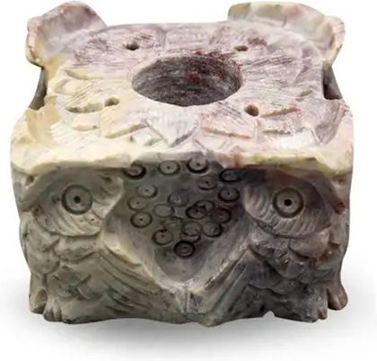 Πέτρινη Βάση Κώνους & Αρωματικά Στικ Soapstone Owl Burner