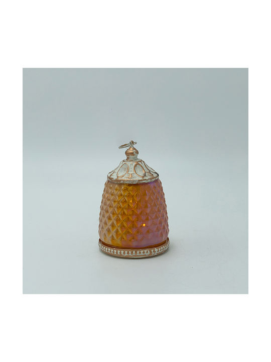 Estheti Lantern Led Metallic Glass Honey White 7.5x7.5x11.5cm 3 Pieces 819-01114