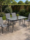Set De dining pentru exterior Rio Black, Grey 4buc