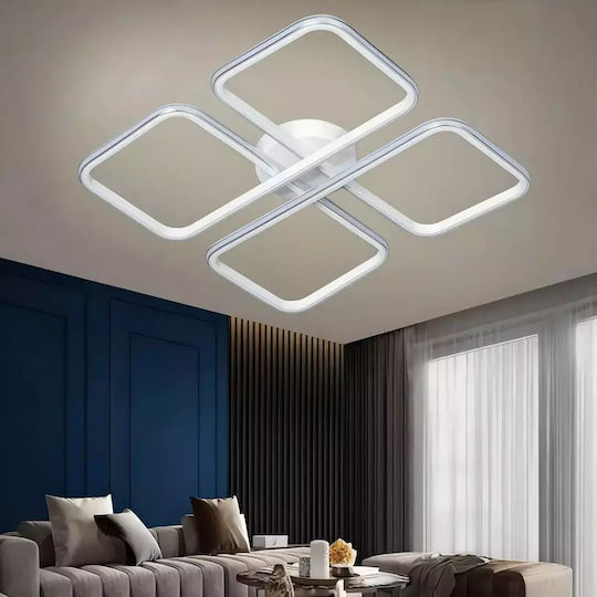 Asel Weiß Krom Deckenleuchte Särkiku Modernes Design Ultra Power-50 × 50 × 10 Cm
