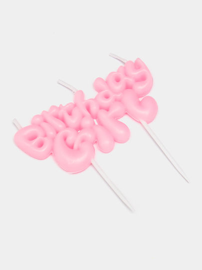 3D Birthday Candle Birthday Boy Girl Pink