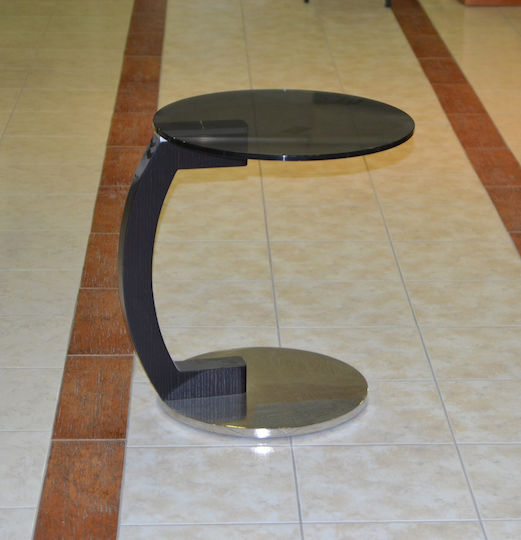 Round Metal Side Table Black 50x50x56cm