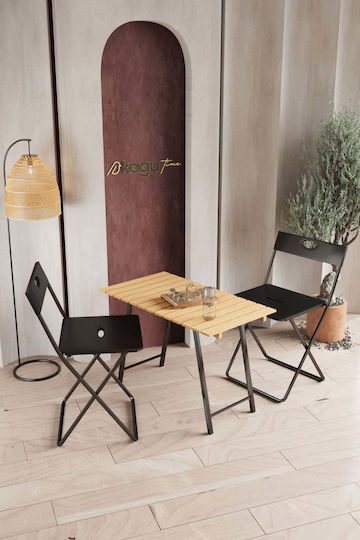 Set Masă 2 Scaune Grădină Pliabil Și Ușor De Transportat 74x53cm