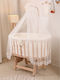 Holzkorb Babywiege Spitzen-Set Schlafen Beige