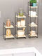 SteweHome Tabletop Metal Rack 14x14x2cm 3 Pieces Black
