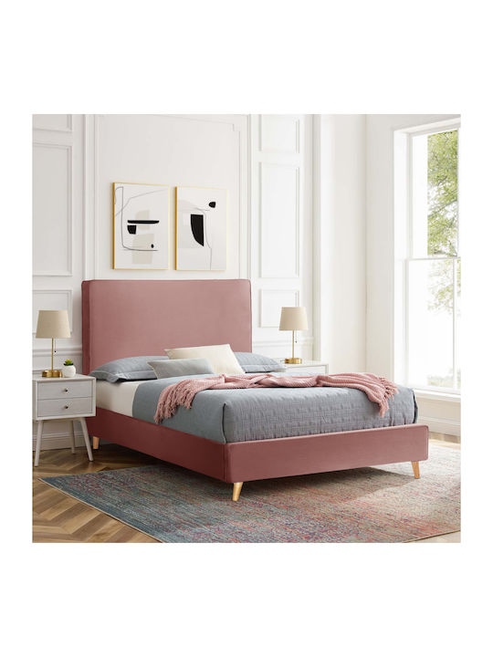 Maylin Double Bed Upholstered with Fabric Sapio...