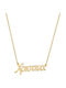 Ios Necklace Name from Gold Plated Silver
