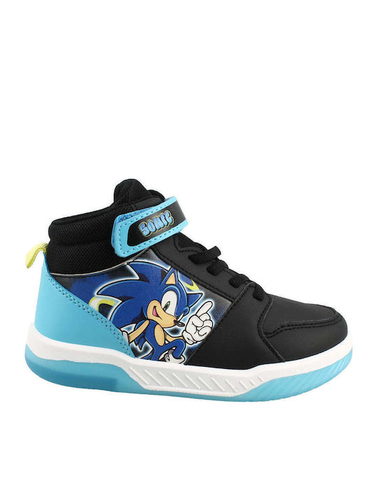 Παιδικά Sneakers High με Φωτάκια Μαύρα