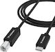 Wozinsky Regular USB 2.0 Cablu USB-C bărbătesc - USB-B Negru 2m