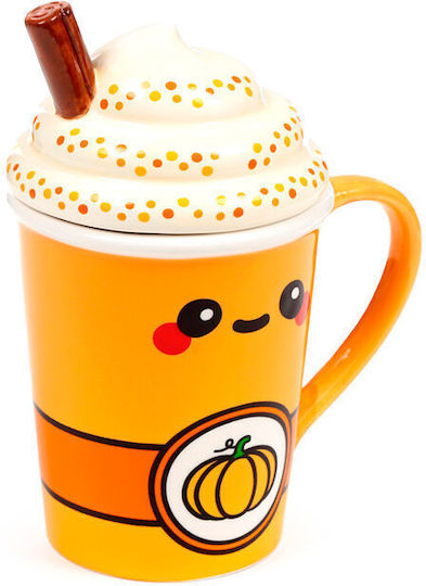 Puckator Mug Ceramic with Lid Orange 325ml